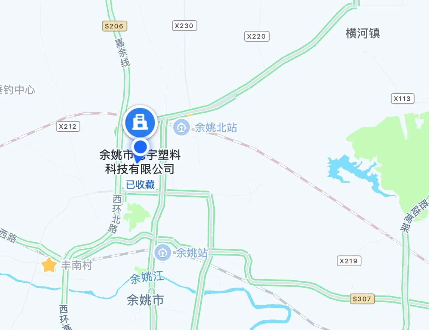 Map screenshot showing wooyopet near Yuyao North Station in Yuyao, Ningbo, Zhejiang, China