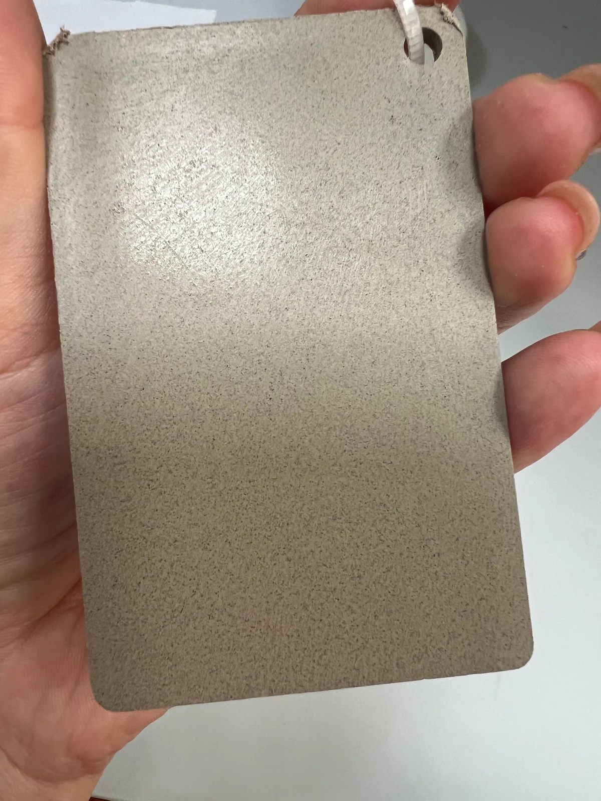 Handheld tea fiber PP masterbatch sample plaque