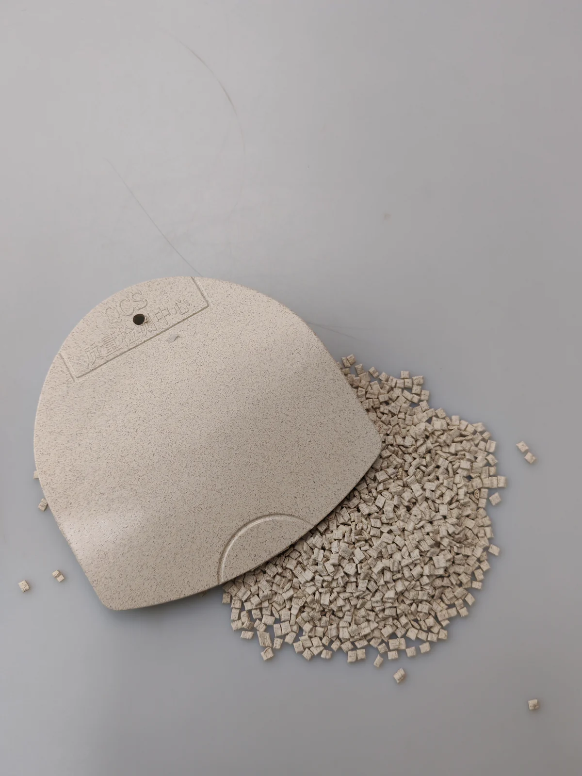 Bamboo Fiber PP Composite pellets and sample plaque