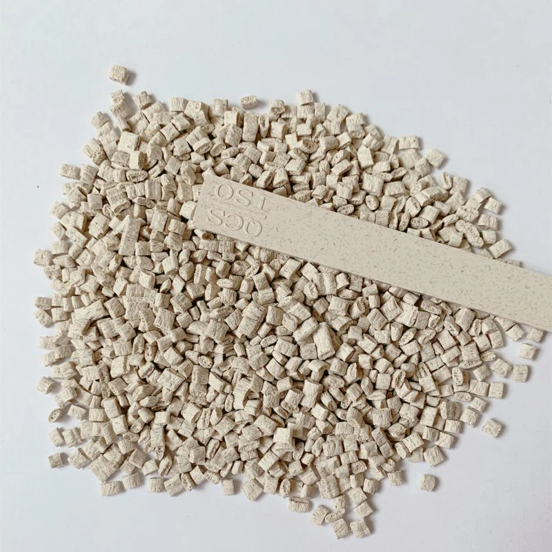 Bamboo fiber PP P179203 pellets with a molded test strip